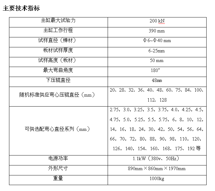 200KN/300KN鋼筋彎曲試驗機